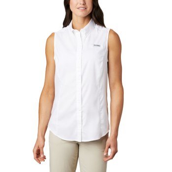 Columbia PFG Tamiami Sleeveless, Camisa Blancos Para Mujer | 269547-GYK